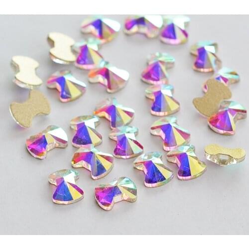Non Hotfix Crystal Rhinestones Bow tie Nail Art Crystal AB Strass Flatback Stones 10pcs DIY 3D Gems decoration