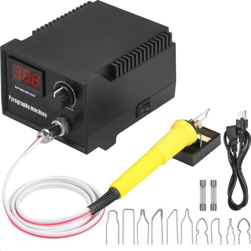 60W 220V Pyrography Machine 29PCS Woodburner Wood Burning Tool Kit Woodburning Pyrography Pen Machine Iron Set With Welding Wire