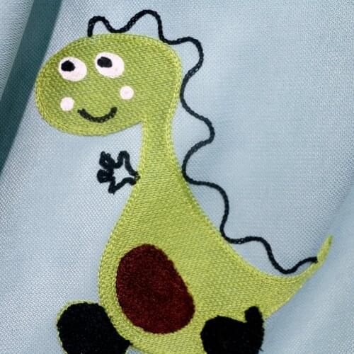 Custom Nordic Cartoon Dinosaur Embroidered Curtain Blackout Curtains Fabric For Kids Room Ready Made Drapes Blinds X-AG496#4