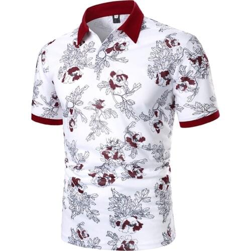 Daily Business Floral Print Shirt Men Casual Turn-down Collar Blouses Comfy Short Sleeve Single Breasted Top High Quality Shirts