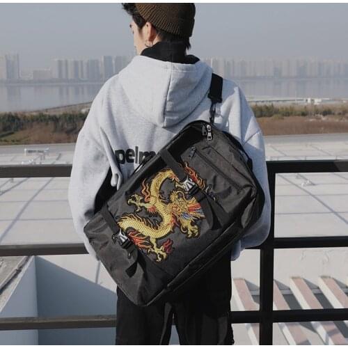 Chinese style dragon Skateboard bag backpack interior compartment computer backpack fashion unisex Multipurpose