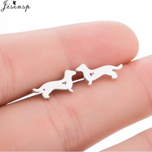 Jisensp Earings Fashion Jewelry Lovely Dachshunds Dog Stud Earrings for Women Kids Gift Korean Style Animal Cute Earrings Bijoux