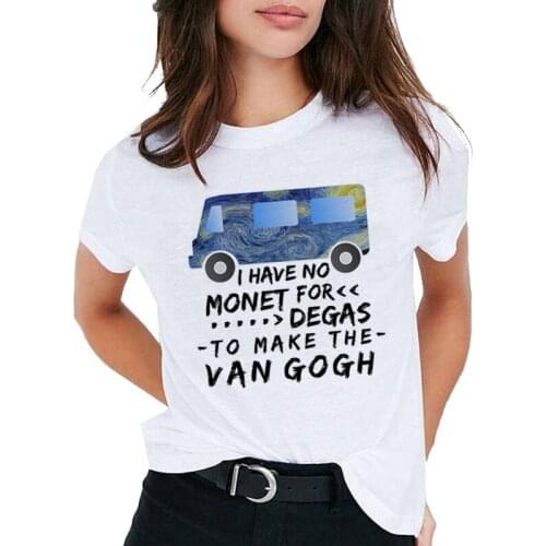 Womens T-shirts 2020 Van Gogh Art Top Female T-shirt Harajuku Summer Funny Clothing O-neck Streetwear Ladies Tops Tee Shirts