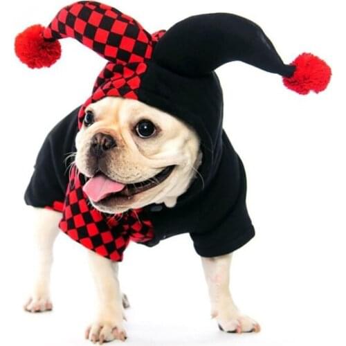 Winer Warm Dog Clothes Hoodies Halloween Cosplay Clown Pet Costumes Puppy Apparel Clothes for Small Dogs Puppy Bull Terrie