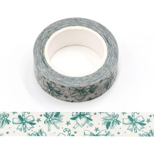 1 pcs 15mm X 10 m Green Christmas gifts flowers Decorative Washi Tape DIY Scrapbooking Masking Tape School Office Supply