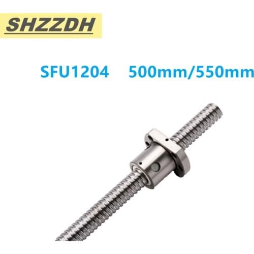 1 piece SFU1204 500/550mm length machined/unmachined ball screw with 22mm ball nut for BK/BF10 EK/EF10 FK/FF10 CNC accessories