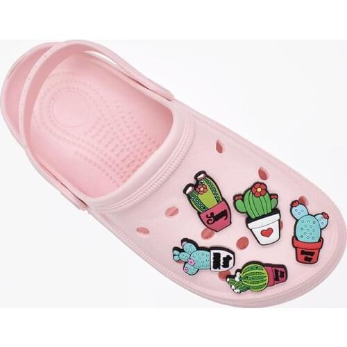 10PCS/Set Colorful Cactus Pvc Shoe Charms JIBZ Croc Botton Decorations Clogs Shoes JIBZ Charm Kids Party Gift