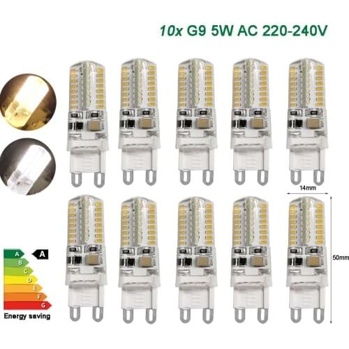 10x G9 LED bulbs SMD chip 240V lights 5W cool/warm white lamp accessories corn lighting beads 220V 230V