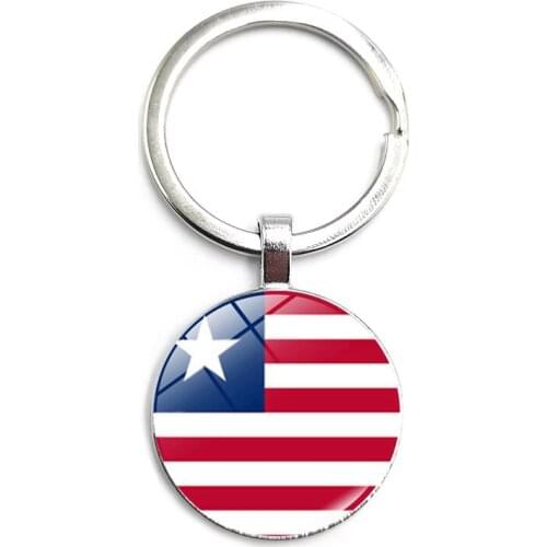 2020 Fashion Creative World Flags Time Glass Pendant Keyring Men and Women Jewelry Keychain