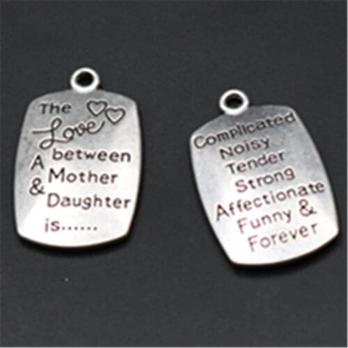 4pcs Silver color Complicated Noisy Tender Strong Affectionate Funny & FOREVER Charm DIY fashion Alloy Pendants A675
