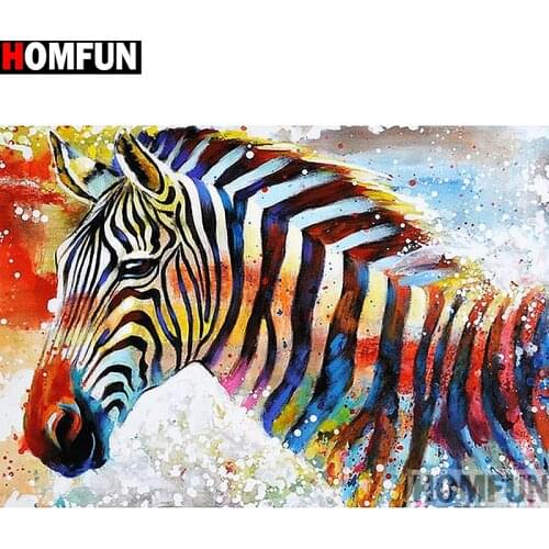 HOMFUN Full Square/Round Drill 5D DIY Diamond Painting "Color zebra" Embroidery Cross Stitch 5D Home Decor Gift A12992