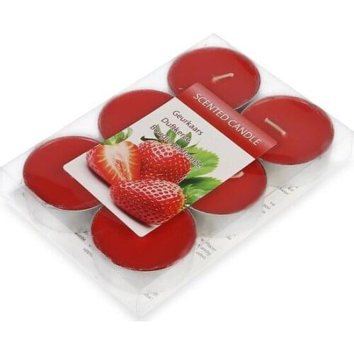 Koopman 6 Piece Fragrant Candle (Tealight) Strawberry Scented candles and scents свечи и ароматы velas y aromas