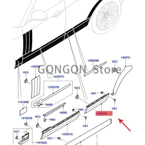 CAR is applicable to 2013 administrative rear door trim 2013-2021lan dro ve rra nge rov er trim strip-door outer side guard plat