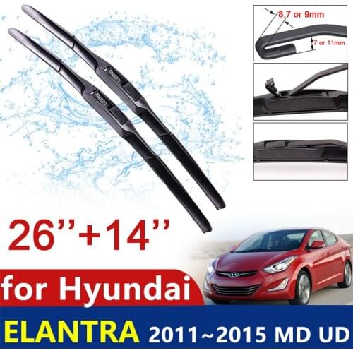Car Wiper Blade for Hyundai Elantra 2011~2015 MD UD Avante Windscreen Windshield Wipers Car Accessories J U Hook 2012 2013 2014