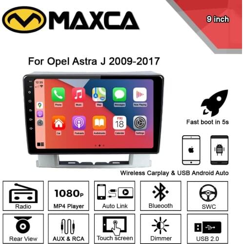 MAXCA 9 inch Car Radio For Opel Astra J Wireless Carplay & Android Auto Multimedia Video Player