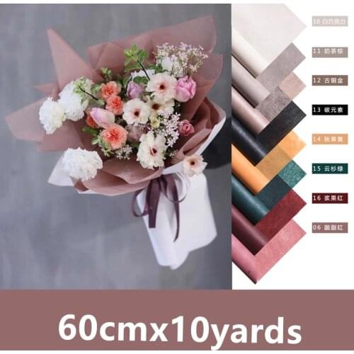 60cm 10yards Non-woven paper Tissue paper Solid color Flower wrapping paper Roll Valentines Day Gift Pamking Papers