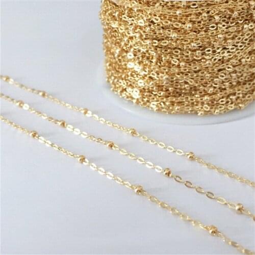 Real 14K Gold Filled Satellite Chain 1MM Chain Necklace Gold jewelry Minimalist Gold Filled Chain DIY Jewelry