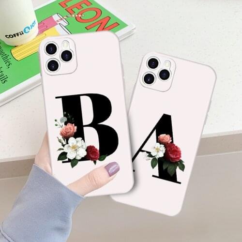 Twenty-six English Letters Name Initials Soft TPU Phone Case for IPhone 6 S 7 8 Plus XR 11 Pro Max for IPhone SE 2020 Back Cover