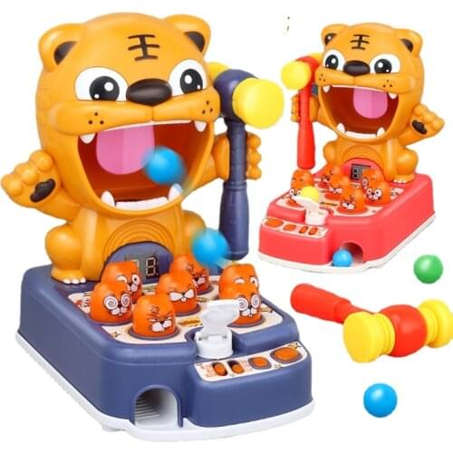 Childrens Tiger Hitting Hamster Bullet Shooting Target Toy MusicElectric InteractiveBreakthrough PercussionEarly Education Game