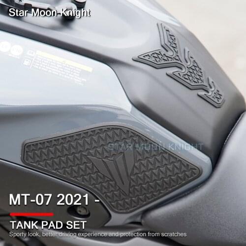 For Yamaha MT 07 MT07 MT-07 2021 - Side Fuel Tank pad Tank Pads Protector Stickers Decal Gas Knee Grip Traction Pad Tankpad