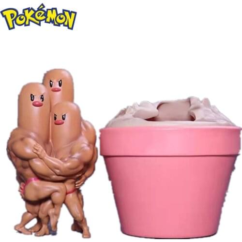 Pokemon Muscle Dugtrio Statue PVC Action Figure Toy Anime Pokemon Go Game Pikachu Dugtrio Figurine Toys