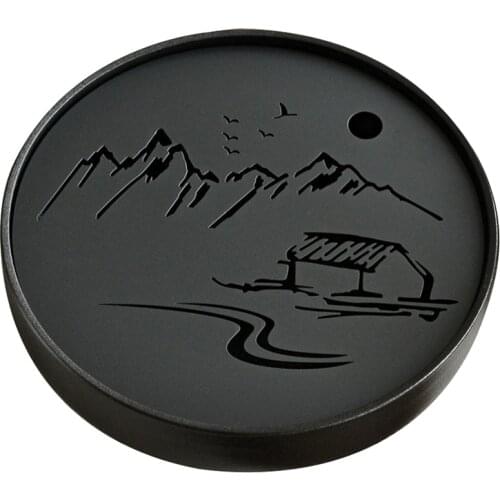 Ceramic Metal Tea Tray Drainage Water Storage Kung Fu Tea Set Room Board Table Black Chinese Tea Cup Ceremony