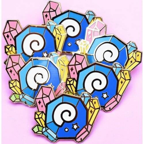 Classic Game Marshal Crystal Cluster Cute Pastel Enamel Brooch Pin Backpack Hat Bag Collar Lapel Pins Badges Fashion Jewelry