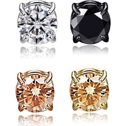 Classic Magnetic buckle Crystal Earrings For Women Girls Fashion Rhinestone Copper Clip Ear Jewelry Gifts 2 pieces
