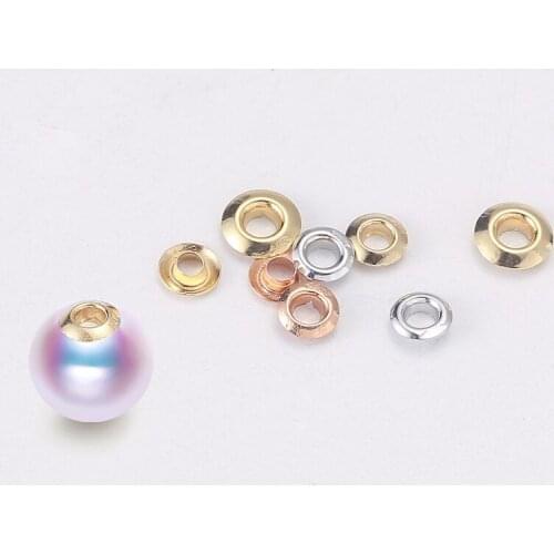 DIY Jewelry Components G18K Gold Genuine Patch Pearl Passepartout Handmade Accessories 3.5mm Spacer Wholesale Jewelry