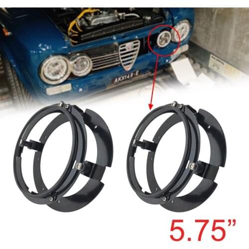 BLACK 5 3/4" 5.75 inch Round Headlight Ring Mounting Bracket Headlight Mount