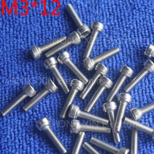 M3*12 Cylinder head inner hexagon screw 304 Stainless steel 12mm screw socket head screws inner hexagonal head bolt 70pcs