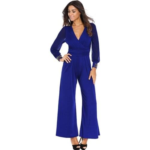 Newest Womens Spandex Jumpsuit Ladies Clothing Long-sleeved Bodysuit Rompers Party Playsuit VF9113