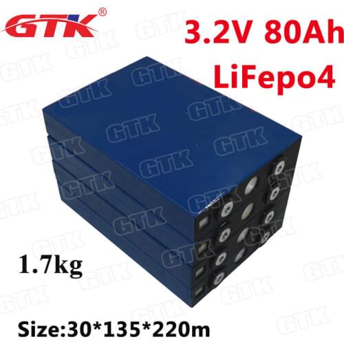 GTK New! 3.2v 80ah lifepo4 cell 80ah lithium battery high rate 3C-5C for diy 12v solar energy storage battery pack//in stock