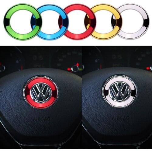 New car styling Car Steering Wheel Center Decoration Ring Shiny circle stickers for Volkswagen VW CADDY BEETLE Accessories