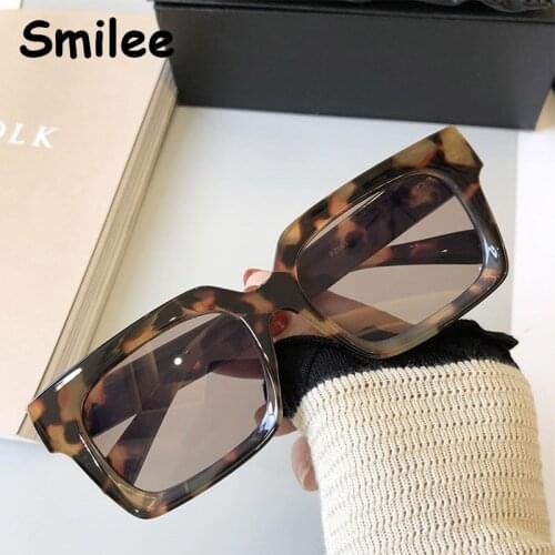 2021 Vintage New Brand Designer Square Sunglasses Women Rectangle Leopard Gradient Sun Glasses Small Frame Hip Hop Eyewear UV400