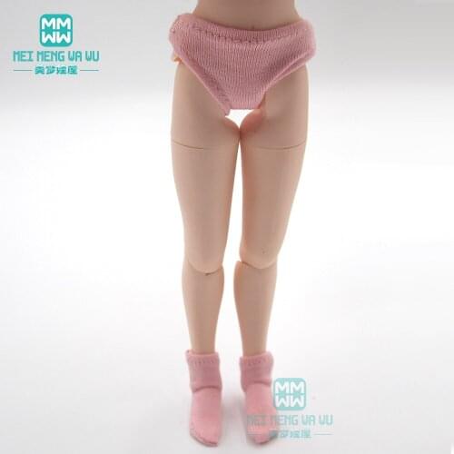 Fits Blyth Azone 1/6 doll accessories fashion Plain underwear, socks set pink, white, gray