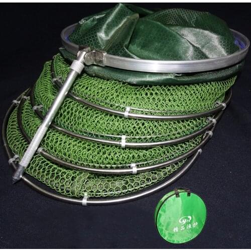 25x150/200/300CM Portable Fishing Net Fish Basket Gluing Coating Fishing Ring Folding Fish Cage Live Fish Trap Fishing Tackle