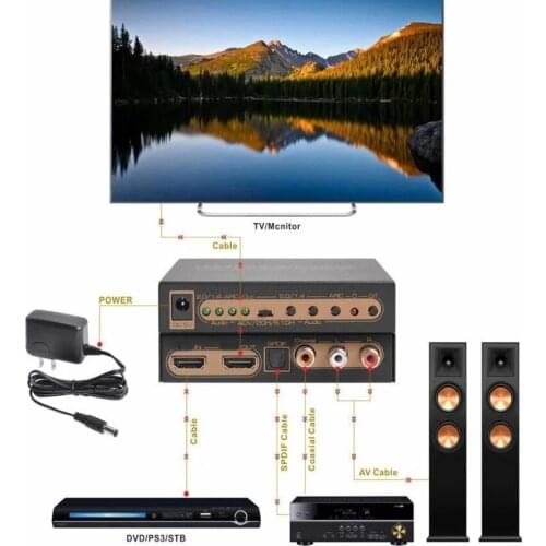 HDTV Converter Switch Video Stereo Audio Extractor 4k HdTV to HdTV+Audio+ARC Spdif Converter for Apple Smart TV Speaker TV BOX