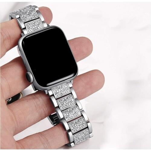 Rhinestone Bracelet Stainless Steel Strap for Apple Watch Series 1/2/3 40mm 38mm Luxury Watch Band for iWatch Series 4 5 42/44mm