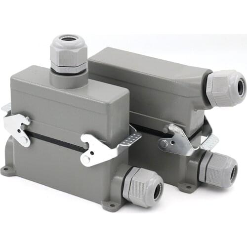 Heavy duty connector hdc-he-024 rectangular 24 core high base aviation plug socket waterproof 16A