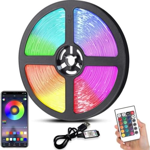 LED Lights Bar RGB 2835 Bluetooth Control USB Soft Light 5V Ribbon Diode For Home Improvement Luces Computer TV Desk Luz