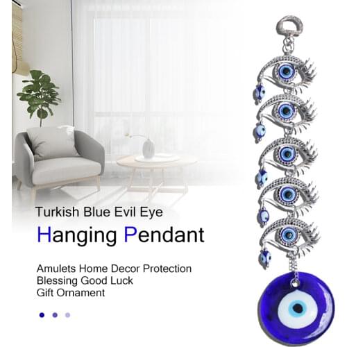 Blue Evil Eyes Amulet Wall Protection Hanging Lucky Pendant Wind Chimes Hanging Garden Home Decorations New