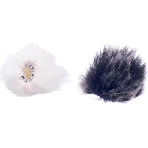 Artificial Fur Windscreen Windshield Wind Muff for Lapel Lavalier Microphone Mic 1.5cm Diameter