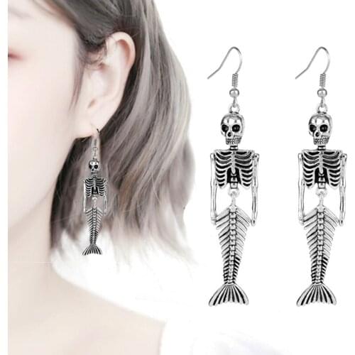 Dangle Earrings for Women Hip Hop Skeleton Skull Bone Drop Earring Female Accessories Jewelry Earing Gift