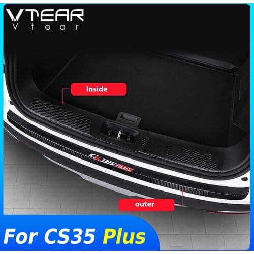 Vtear For Changan CS35 Plus exterior decoration rear bumper Anti-scratch trim cover Car trunk stickers accessories parts 2020