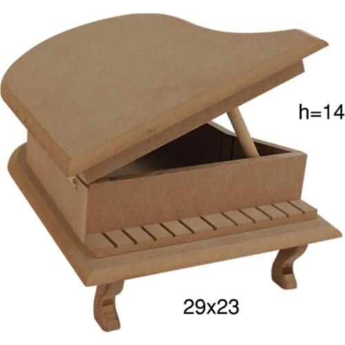 KU312 Piano Box, Unpainted Raw Wood Mdf Box