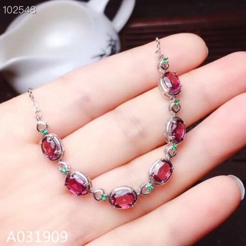 KJJEAXCMY boutique jewelry 925 sterling silver inlaid Natural Garnet ladies bracelet support detection luxurious popular