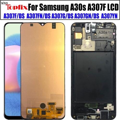 For Samsung Galaxy A30S A307 LCD Display Touch Screen Digitizer with frame Assembly Replacement For Samsung A30s LCD