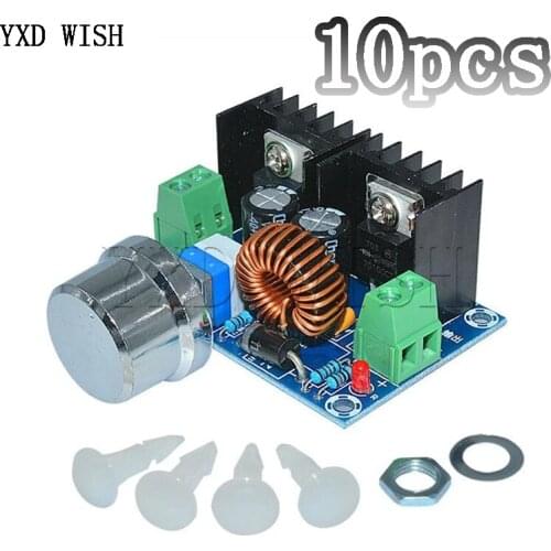 10PCS Max 8A 200W DC-DC Step Down Buck Converter Power Supply XL4016 PWM Adjustable 4-40V To 1.25-36V Step-Down Board XH-M401