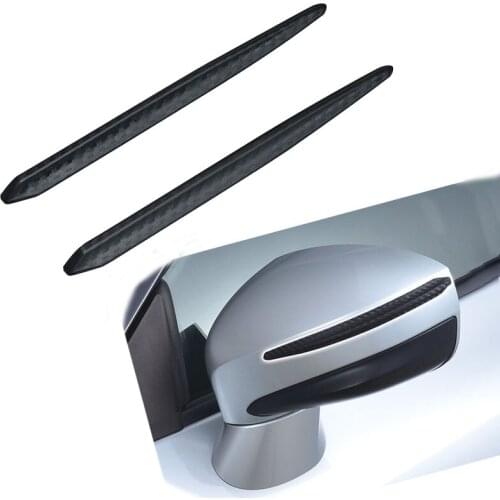2pcs Car Bumper Protector Corner Guard Anti-Scratch Strips Sticker Carbon Fiber Style Body Mirror Bars Protection
